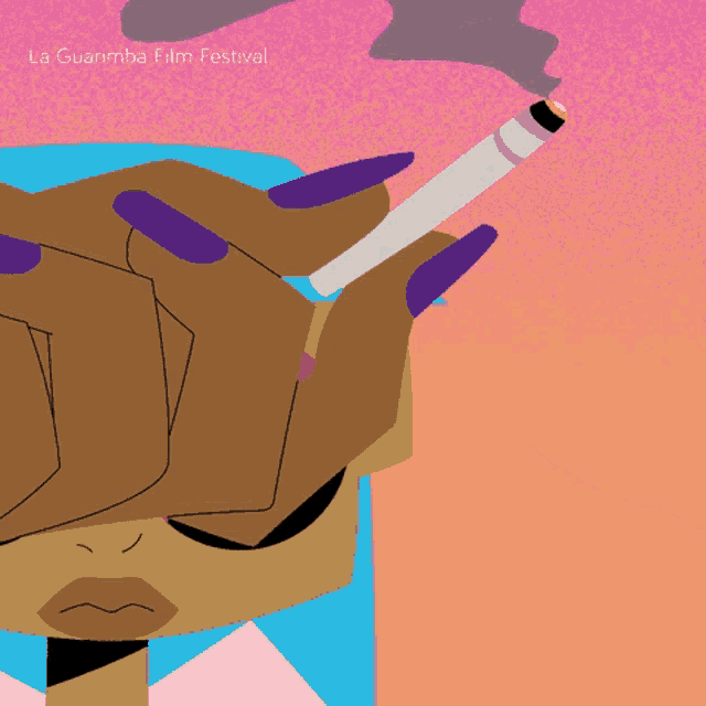 a poster for the la guarimba film festival shows a woman smoking a cigarette