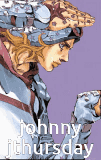 johnny thursday is written on a purple background