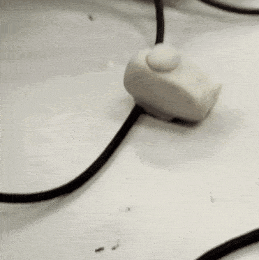 a white object is attached to a black wire