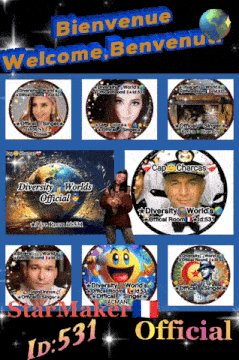 a poster that says bienvenue welcome benvenut diversity worlds official starmaker official id 531