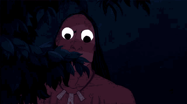 a cartoon of a man with big eyes and a necklace with the letter m on it