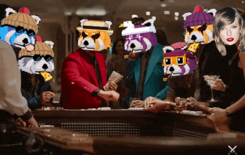 a group of people with animals on their faces playing a game