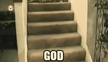 a staircase with the word god on the bottom of it