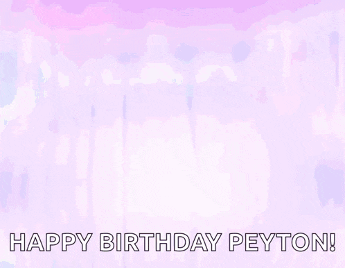 a doll with purple hair and a headband says happy birthday peyton