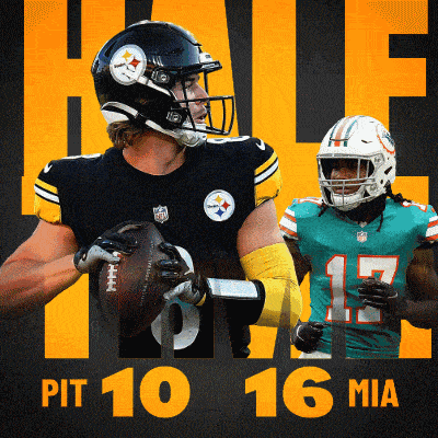 a poster for pit 10 16 mia with a football player