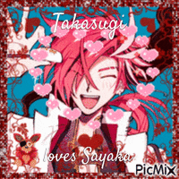a picture of a person with pink hair and hearts around them