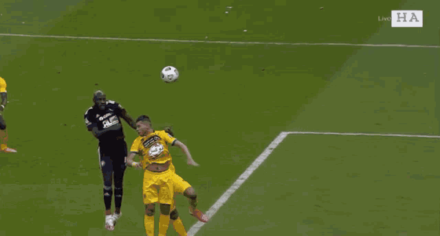 a soccer game is being broadcast live by the ha network