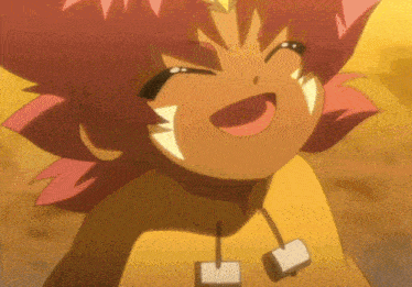 a close up of a cartoon character with a necklace around his neck