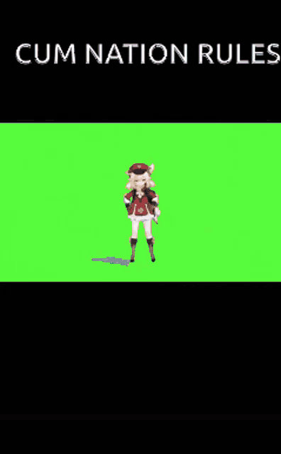 a picture of a girl with pink hair and the words cum nation rules below her