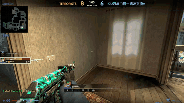 a screenshot of a video game with a scoreboard that says terrorists at the top