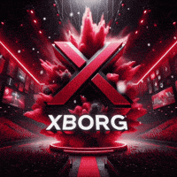 a red x with the word xborg in white