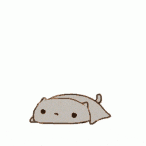 a brown cat is laying on top of a small white cat .