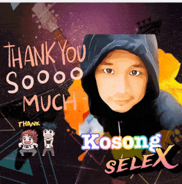 a picture of a boy with the words thank you soooo much on the bottom