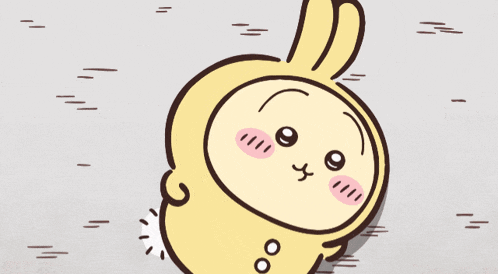 a cartoon drawing of a bunny with a speech bubble that says ' crown '