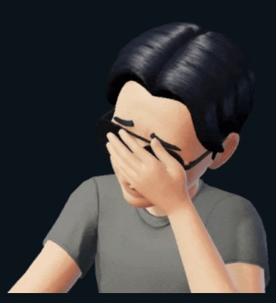 a cartoon character covering his face with his hands