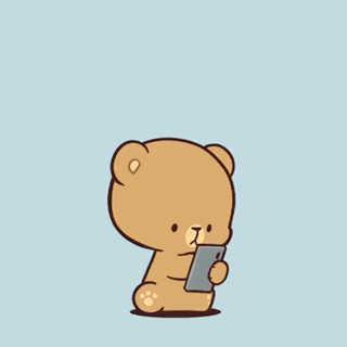 a teddy bear is holding a cell phone and a speech bubble says i miss you