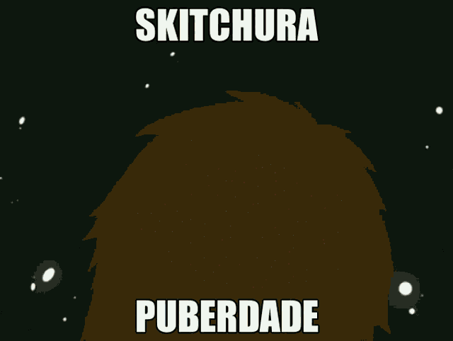 a cartoon of a boy with a bandage on his forehead and the words skitchura puberdade below him