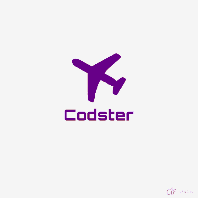 a purple airplane with the words codster below it