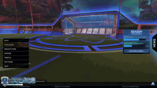 a screen shot of a video game that says season challenges on it