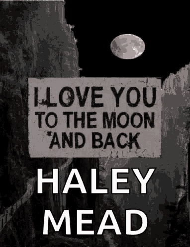 a poster that says i love you to the moon and back haley mead