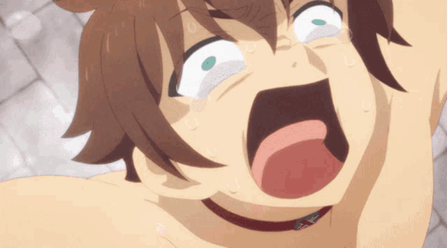 a close up of a person making a funny face