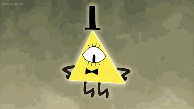 bill cipher from gravity falls is shown in a kisscartoon cartoon