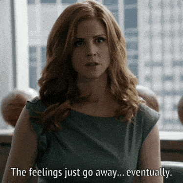 a woman with red hair says the feelings just go away eventually