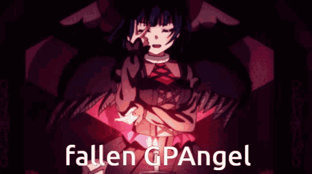 fallen gpangel is written on a poster of a girl with wings