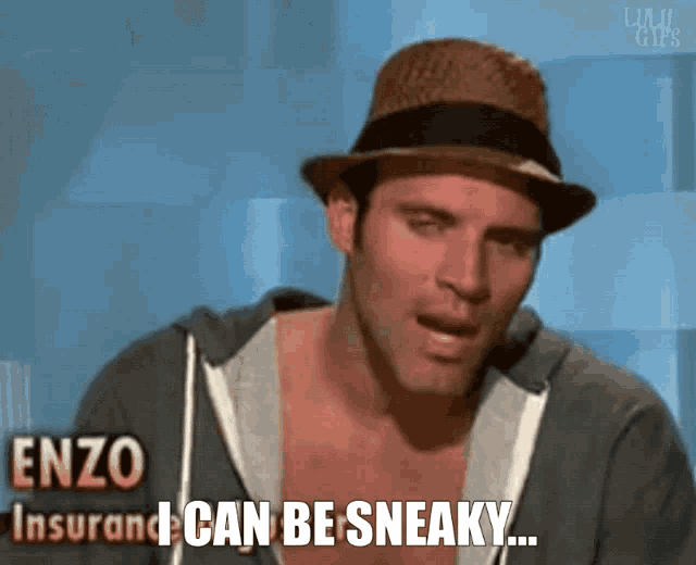 a man wearing a hat is talking about insurance