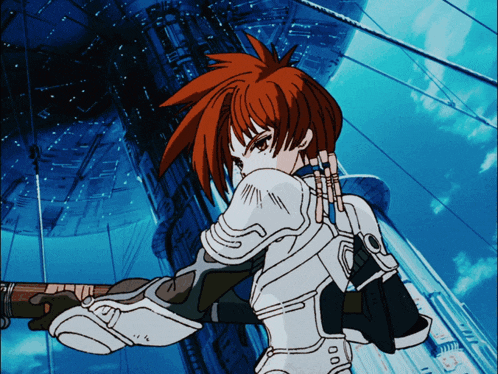 a drawing of a girl with red hair and the number 00