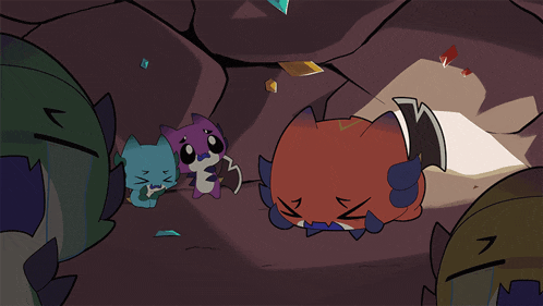 a cartoon drawing of a group of animals with the letter z on the bottom left