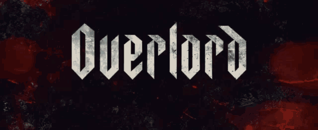 the word overlord is on a dark red background