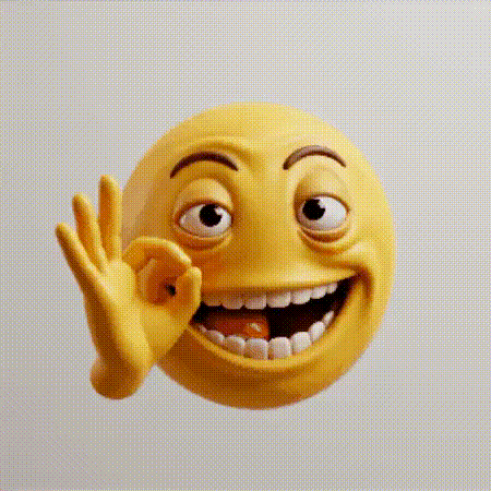 a yellow smiley face is giving an ok sign with his hand .