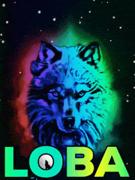 a poster with a wolf and the word loba