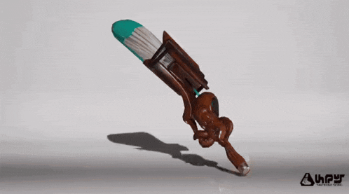 a 3d model of a sword with the letters uhpy on the bottom left