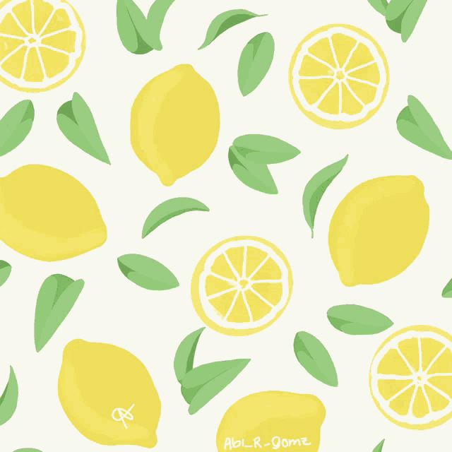 a picture of a man surrounded by lemons and leaves with the name aida above him