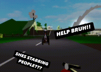 a person in a wheelchair is driving down a road with a sign that says help bruh on it