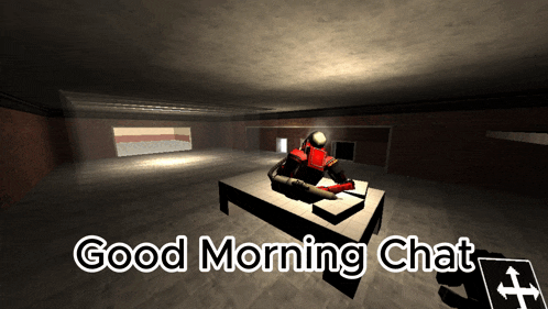 a screenshot of a video game with the words good morning chat