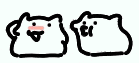 a black and white drawing of two cats standing next to each other .