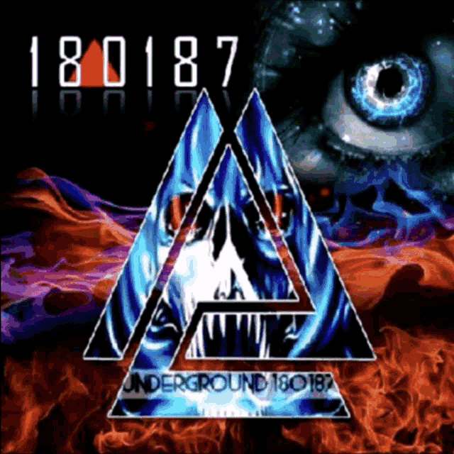 a poster for underground 180187 with a skull and a large eye
