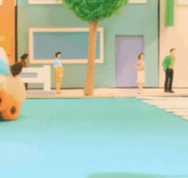 a stuffed animal wearing a mask is driving on wheels