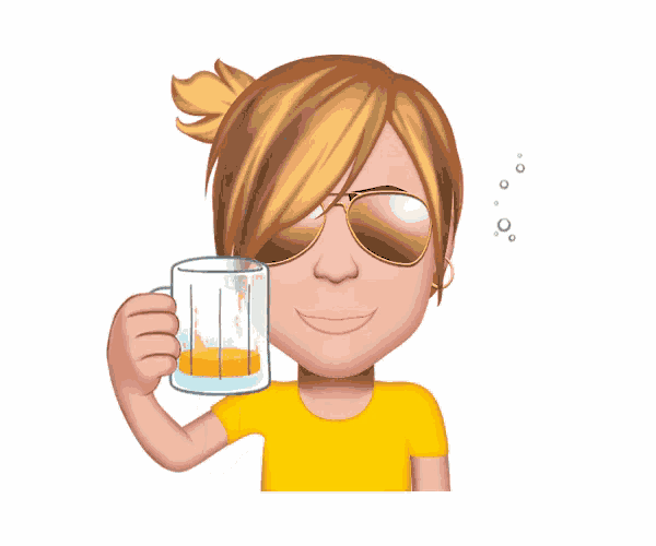 a woman wearing sunglasses holds a glass of orange juice