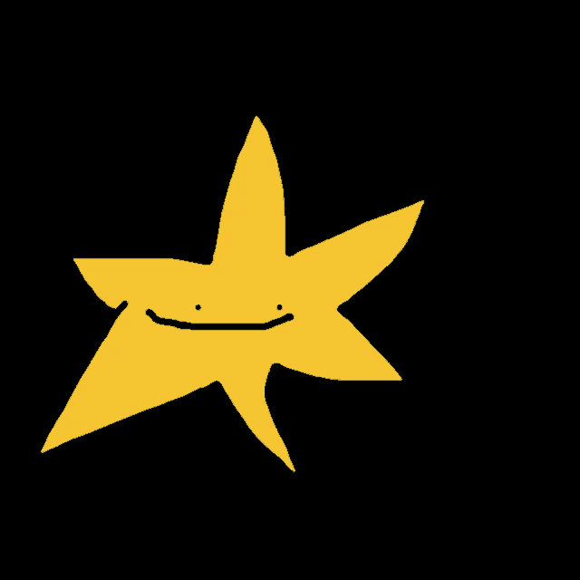 a yellow star with a smiling face on it