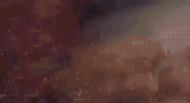a painting of a space ship flying through a pink lightning storm in space .