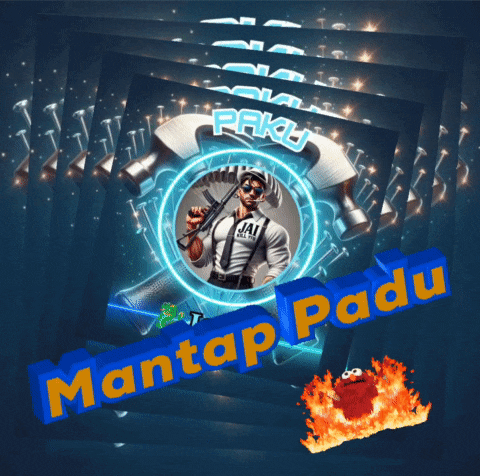a man with a gun and the words mantap padu