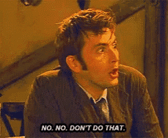 a man in a suit and tie says " no no don t do that "