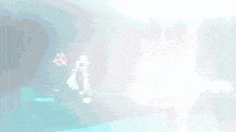 a computer generated image of a person surrounded by glowing spheres