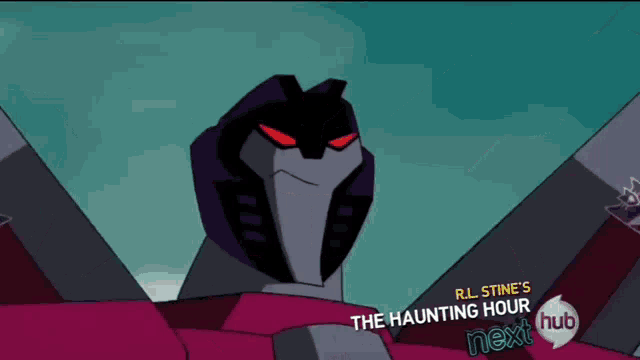 a cartoon advertisement for r.l. stine 's haunting hour