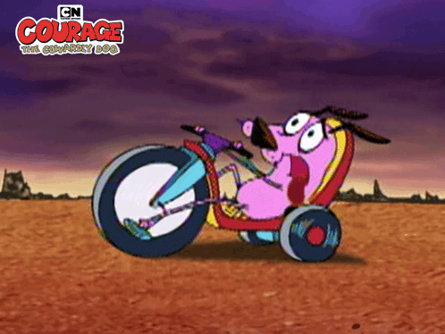 Riding A Bike Courage GIF - Riding A Bike Courage Courage The Cowardly Dog GIFs