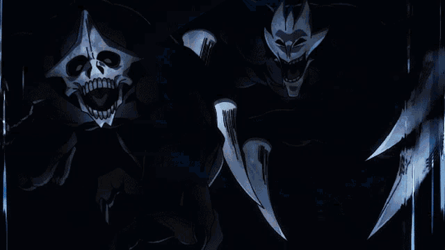 a skeleton is surrounded by a blue light